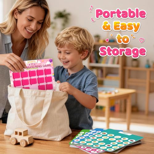 Matching Memory Game for Kids, Pink - color: Pink