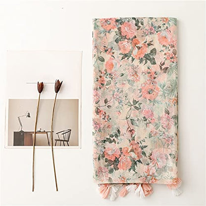 Yeieeo Boho Scarf for Women Lightweight Floral Printed Scarf Fall Winter Fashion Fringed Shawl - color: Floral 29