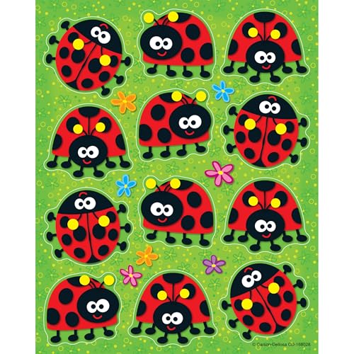 Carson Dellosa 72 Ladybug Stickers for Kids, 6 Sheets of Lady Bug Incentive - style: Ladybugs