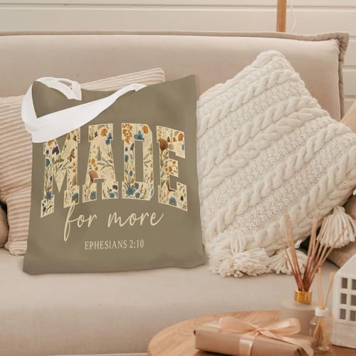kunlisa Christian Tote Bag for Women, Christian Gifts for Women Faith Canvas Tote Bag - color: Floral Patterns