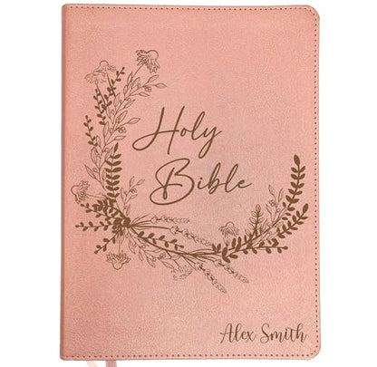 Personalized CSB Bible, Pink, Custom Holy Bible (Wreath Holy Bible) - style: Wreath Holy Bible