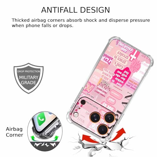 Christian Quotes Aesthetic Vintage Jesus Bible Verse Collage Pattern,Soft TPU Bumper Case for iPhone 17 Pro,#5 - color: Bible 5, size: iPhone 17 Pro