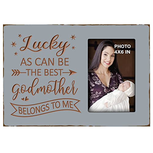 Lucky as Can Be the Best Godmother Belongs to Me Engraved Picture Frame - color: best godmother
