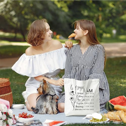 Bible Tote Bags Cute Christian Preppy Canvas Tote Bag Christian Gifts for Women Reusable Shopping Bags(Parent) - color: Bible-13