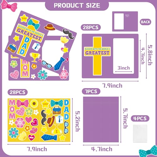 BeYumi Religious Picture Frame Craft - 28Pcs Mother's Day Religious Photo Frame Craft Kit for Kids DIY Cross Picture Holder Christian Sunday School Classroom Home Mother's Day Gift Set Fun Activities