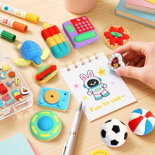 URSKYTOUS 121Pcs Animal Erasers Desk Pets for Kids,Classroom Prizes - style: 121Pcs