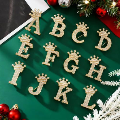 Brooches and Pins for Women A-Z Letter Rhinestone Brooch Pin Jewelry Gifts - color: B6