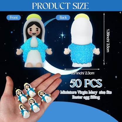 CroBlissful Mini Virgin Mary Figurines, Virgin Mary, Bright Blue, 50 Pack - color: Bright Blue, size: Virgin Mary