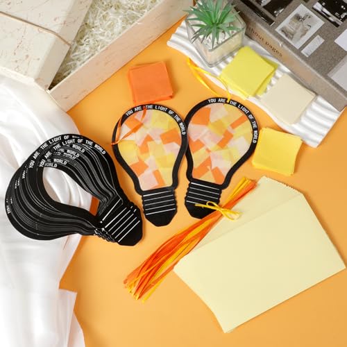 Motipuns 32 Sets Sunday School VBS Light Suncatcher Crafts Bible Kits - style: Light Bulb
