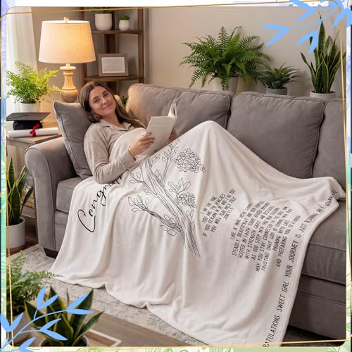 Graduation Gifts Blanket for Women Girl 2026 Congratulation Graduation Blanket Christian Faith Themed Throw Phd College Masters Degree Gifts 50"x 60" - style: Minimalist