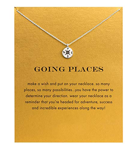Baydurcan Silvery Necklace for Women Pendant Chain Friendship Necklace Gift - style: compass 3s