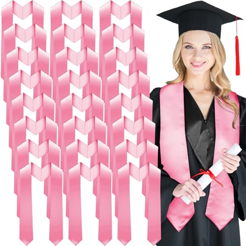 Geyoga 24 Pcs Graduation Stole Bulk Sublimation Blank 70 in - color: Pink