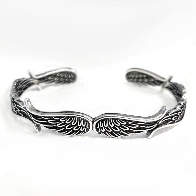 Pingyongchang Angel Wings Vintage Style Bracelet for Women Men Gifts Layering Angel Wings Bracelet Inspirational Guardian Adjustable Angel Bangle Bracelets Jewelry Gifts