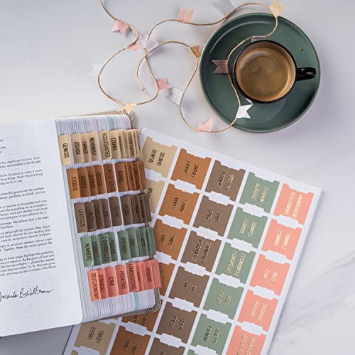 DiverseBee Laminated Bible Tabs with Gold Embossed Lettering (Meadow) - color: Meadow