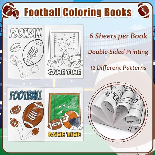 24Pcs Football Coloring Books Sport Themed DIY Color-in Pages - color: K-Football
