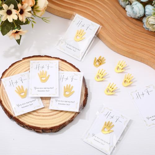 Foilswirl 60 Sets Employee Appreciation Gifts Gold Hand Lapel Pins, Heart