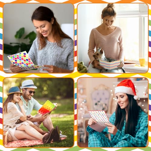 Motiskyy 50 Pcs Blank Greeting Cards 4x6, Blank Cards with Envelopes, 10 Designs, Ideal Stationary Set for All Occasions, Stationary with Matching White Envelope and Sticker (Bright Patterns) - style: Bright Patterns