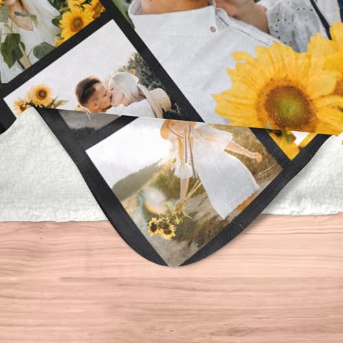 inkArts Custom Blanket with Photo, Personalized Blanket, Customized Photo Blankets, Customizable Picture Blankets, Personalized Anniversary Couple Gifts for Women Men Her Him Girlfriend Boyfriend - color: 7 Photos