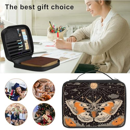 Bible Cover for Women Kids, Bible Carrying Case Church Bag Bible Protective with Zippered Back Pocket, Gift for Adults Lady Women Men, Moth - color: Moth