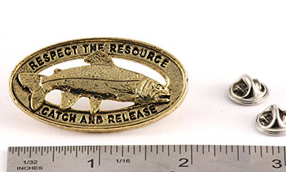Rainbow Trout Pin, Catch and Release, Lapel, Hat, Pins, Brooch, Brooches, Jewelry, Gift, Handmade in the USA, 200 Fish Designs Available. - color: Gold Plated