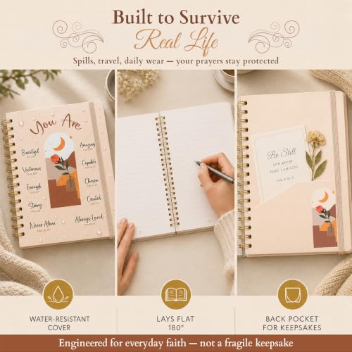 Hardcover Blank Christian Notebook – 140 Pages – You Are - color: Beige