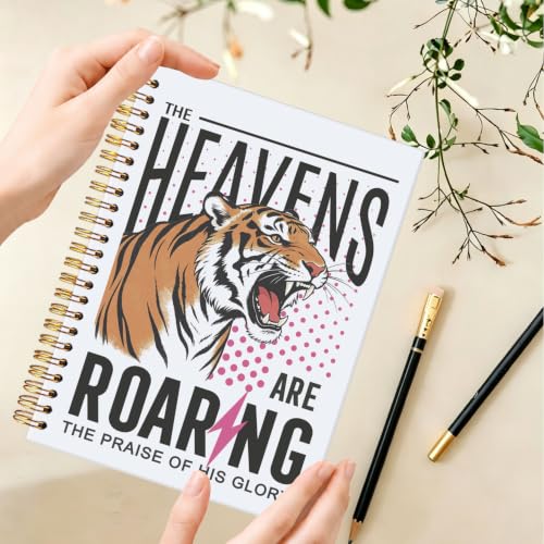 Inspirational Christian Spiral Notebook Journal for Women,A5 - color: The Heavens Are Roaring