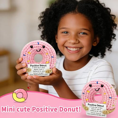 RainVibe Inspirational Bible Verse Jar with Crochet Donut Doll - 96 Prayer Cards for Mom, Women, Teens | Christian Home Decor & Spiritual Encouragement - style: Donut