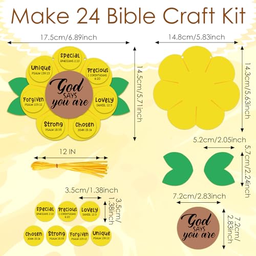 Syhood 24 Set God Says You are Sunflower Craft，DIY Bible Kit - style: God Says You Are