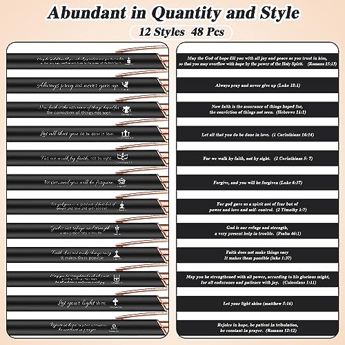 Chuangdi 48 Pcs Bible Verse Pens Bulk Black Ink Pens, Black - color: Black