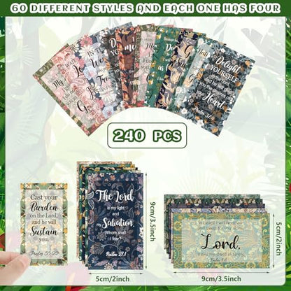 Estune 240 Pcs Bible Verse Cards bulk with Full Scripture, Elegant Style - style: Elegant Style