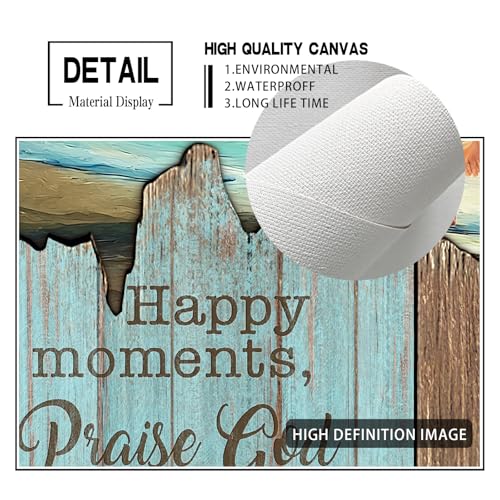 Farmhouse Christian Wall Art Rustic Bible Verse Wall Art Jesus Walking On The Beach Canvas Prints Framed Artwork Vintage Scripture Religious Gifts For Living Room Bedroom Home Decor 8"X10" - color: Jesus, size: 10"L x 8"W