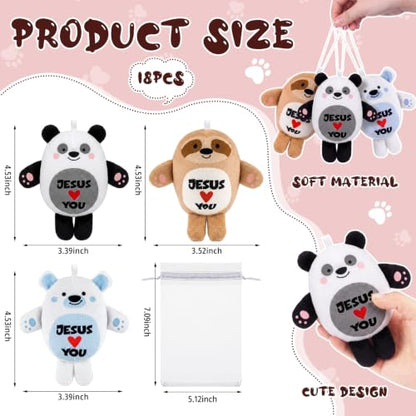 Silipull 12 Pcs Jesus Loves You Stuffed Animals 4.53" Religious Gifts Bulk - color: Jesus Loves You, size: 4.53''