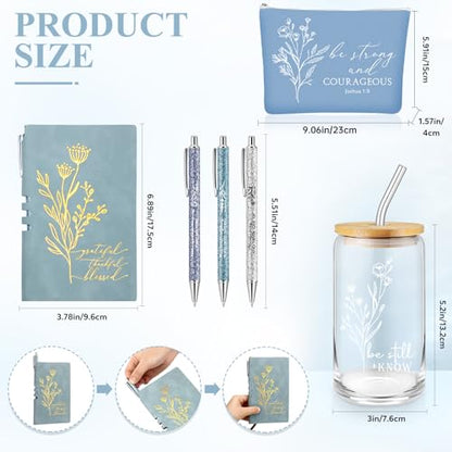Funnymoom 6 Pcs Pastor Gift Set Tumbler Journal Pens Blue - color: Blue, size: Be Still