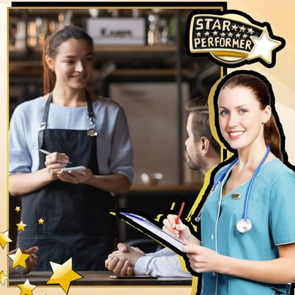 Tondiamo 50 Employee of The Month Star Pins Bulk Star Performer Appreciation Gifts for Staff Coworker Teacher Volunteer Recognition Pins Christmas Gifts Bulk for Team