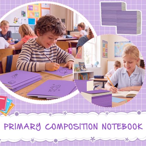 Handepo 100 Pack A5 Composition Notebooks Bulk 5"x8" Notebooks Purple - color: Purple, size: A5