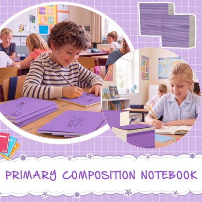 Handepo 100 Pack A5 Composition Notebooks Bulk 5"x8" Notebooks Purple - color: Purple, size: A5