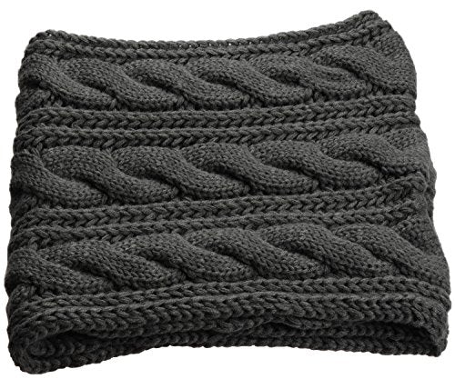 NEOSAN Womens Thick Ribbed Knit Winter Infinity Circle Loop Scarf - color: Twist Charcoal