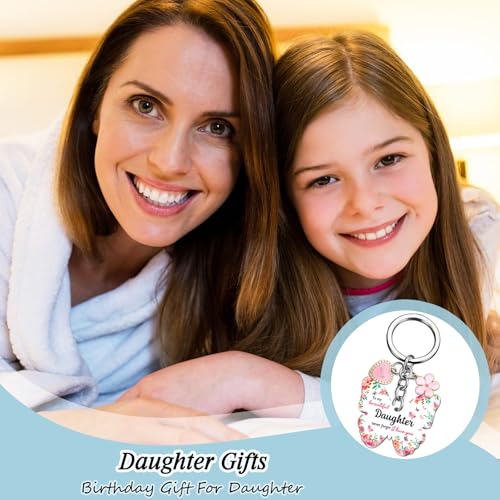 OEHEDOU Butterfly Gifts Keychain For Women Men Family Members Memorial Gift - color: Light Red Daughter