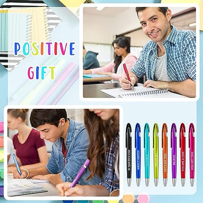 Lincia 100 Pcs Positive Theme Ballpoint Pens Bulk, Medium Point, Black Ink - style: Positive Theme