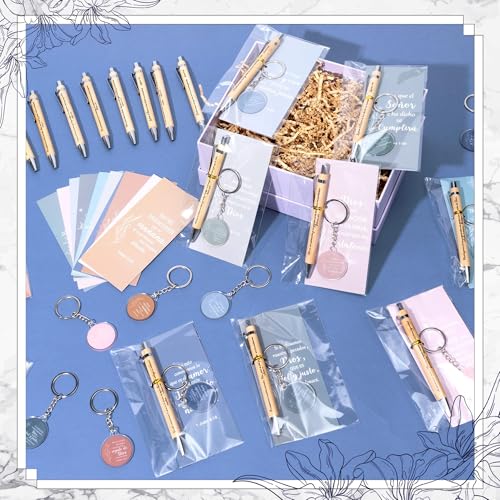ANGOLIO 230Pcs Spanish Christian Flower Religious Gift Bulk Easter Gift Regalos Cristianos En Español Bible Verse Bamboo Pen Keychain Bookmark Inspirational Stationary Gift for Women Men VBS Church - style: Flower