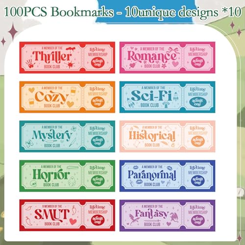 Wxiben 100 Pcs Ticket Bookmark Bookmarks Funny Book Club Page Marks Gifts - color: Funny Ticket