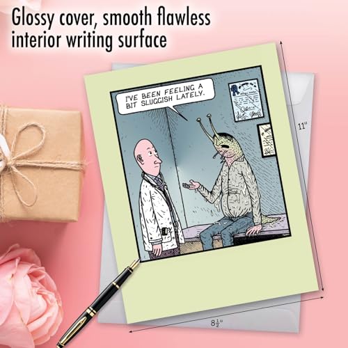 NobleWorks Jumbo Feel Better Greeting Card w/Envelope Sluggish Humor J9744 - style: Feeling Sluggish