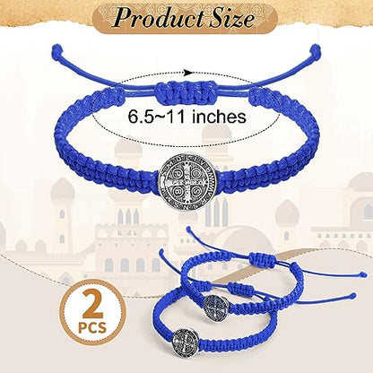 Fumete 2 Pcs Saint Benedict Medal - color: Blue