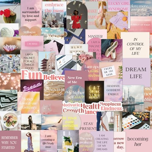 100Pcs Vision Board Supplies Stickers Pink Positive Quote Stickers - color: 100pcs Pink Vision Board 239