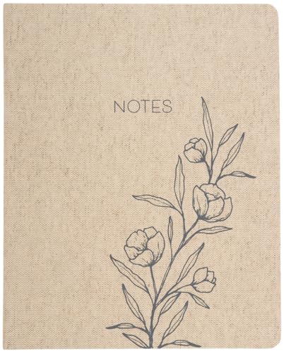 WORLD TRAVELER Large Lined Journal Notebook 256 Ruled White & Ivory Pages - color: Linen Floral