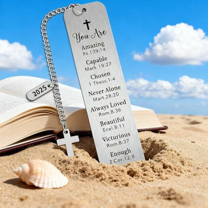 Christian Graduation Gifts for Her Him, Class of 2024 2025 2026 Gifts, Inspirational Bible Verse Bookmark with Cross, Religious Baptism Confirmation Gifts for Teen Girls Boys Daughter Son - style: BM022 Bible Verses