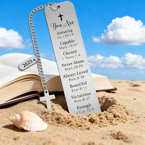 Christian Graduation Gifts for Her Him, Class of 2024 2025 2026 Gifts, Inspirational Bible Verse Bookmark with Cross, Religious Baptism Confirmation Gifts for Teen Girls Boys Daughter Son - style: BM022 Bible Verses