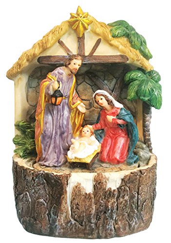Love's Gift 7 Inch Holy Family Resin Tabletop Water Fountain