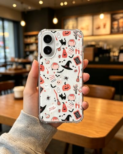 Halloween Mystic Clear Phone Case Compatible with iPhone 17, Spooky Ghosts Cats Phone Cover for iPhone 17 - color: Mystic Halloween
