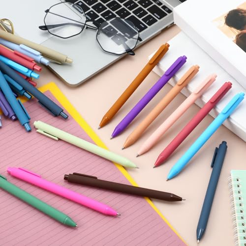 100 Pcs Ballpoint Gel Pens Bulk Retractable, Morandi - style: Morandi